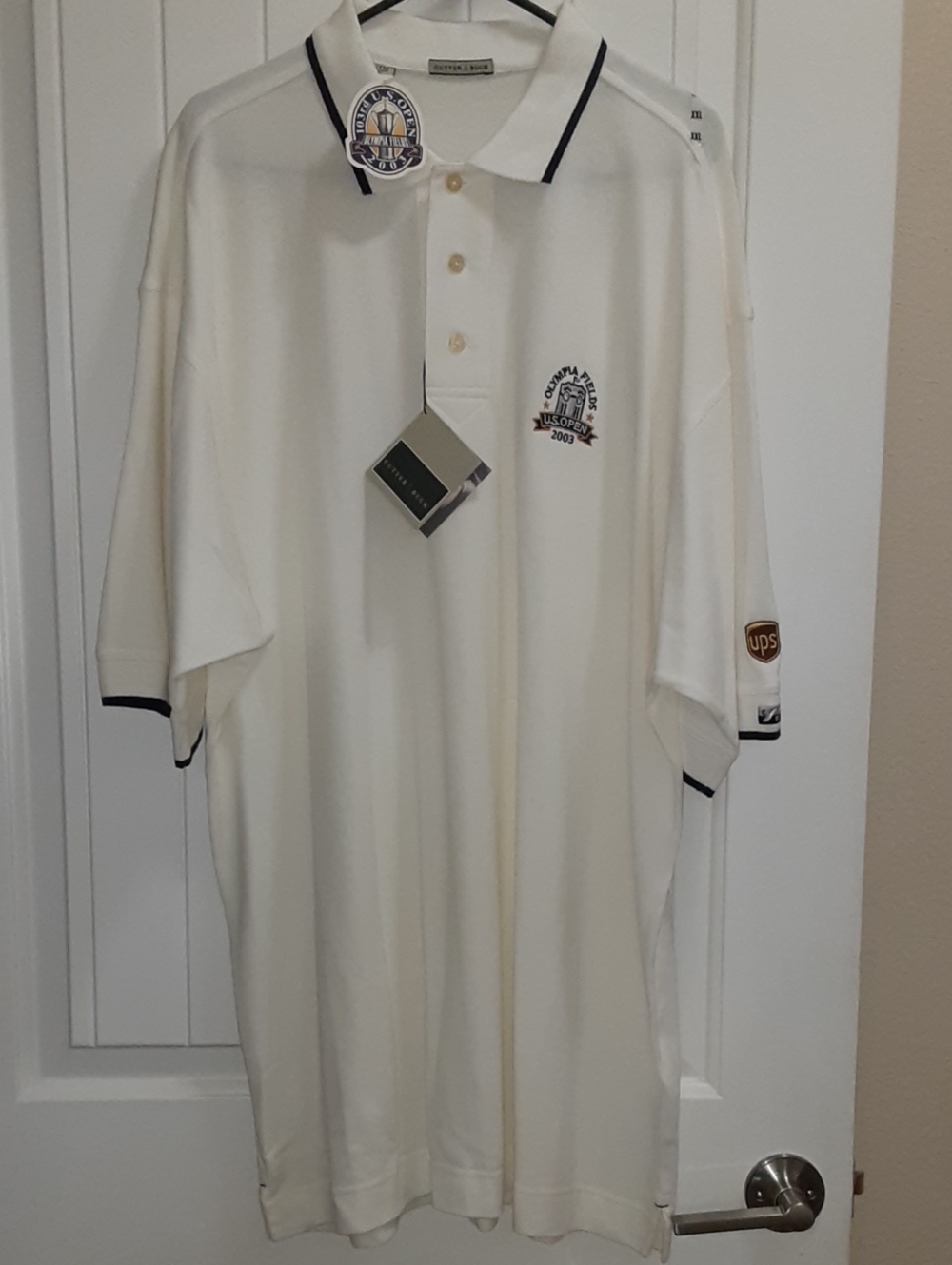 VTG 2003 US Open Olympia Fields Golf Polo Cutter & Buck NWT Men XXL White UPS
